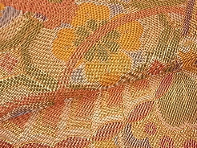 平和屋着物■佐賀錦 六通柄袋帯 吉祥花文 金糸 逸品 du1267