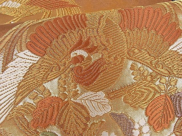 平和屋着物■六通柄袋帯 鳳凰花文 金糸 引箔 逸品 du1273