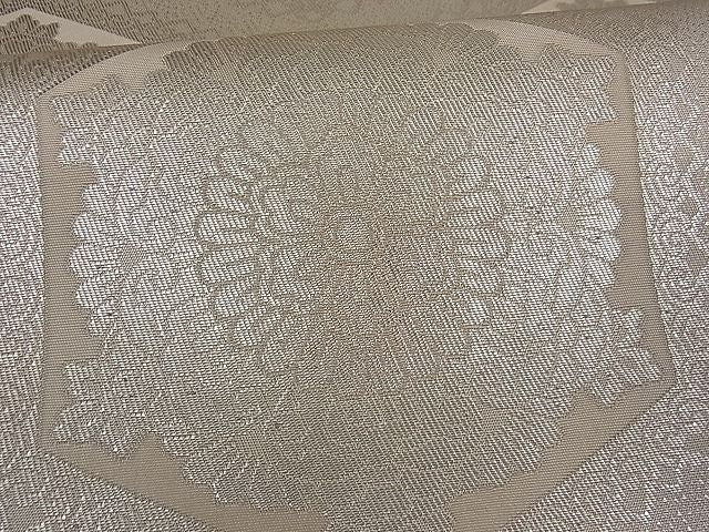 平和屋着物■全通柄袋帯 正倉院亀甲花文 銀糸 逸品 du1277