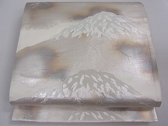 平和屋着物■六通柄袋帯 遠山文 銀糸 逸品 du1696