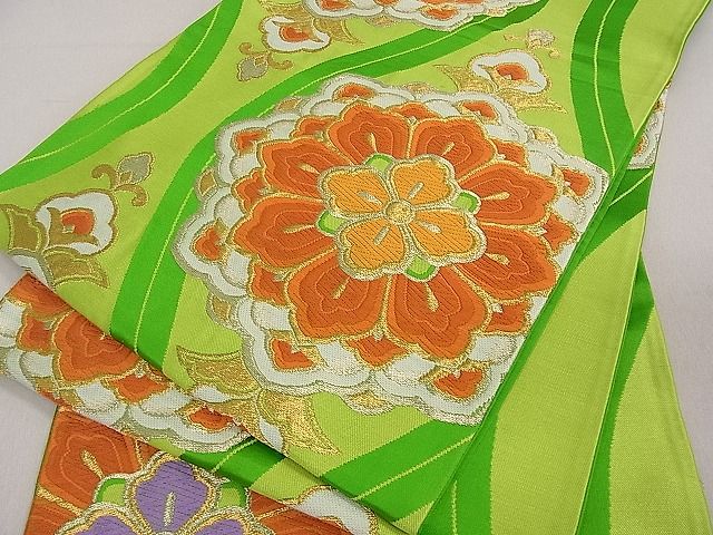 平和屋着物■六通柄袋帯 正倉院立涌花文 金銀糸 逸品 du1700