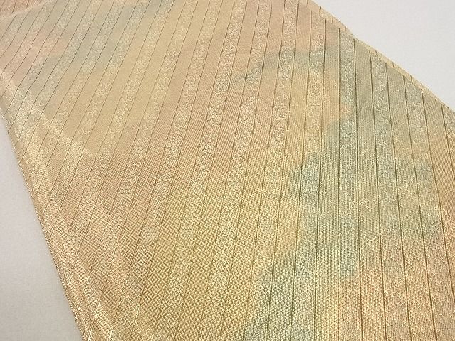 平和屋着物■六通柄袋帯 霞文 金糸 逸品 du2481