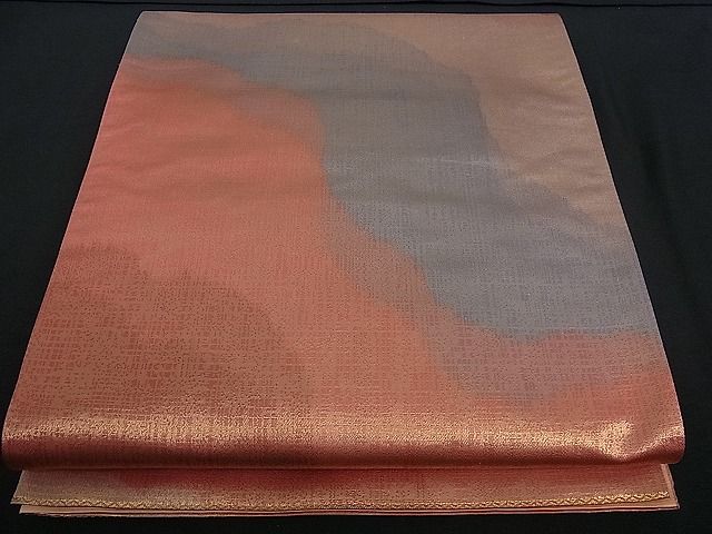 平和屋着物■全通柄袋帯 霞文 金糸 逸品 dy3748