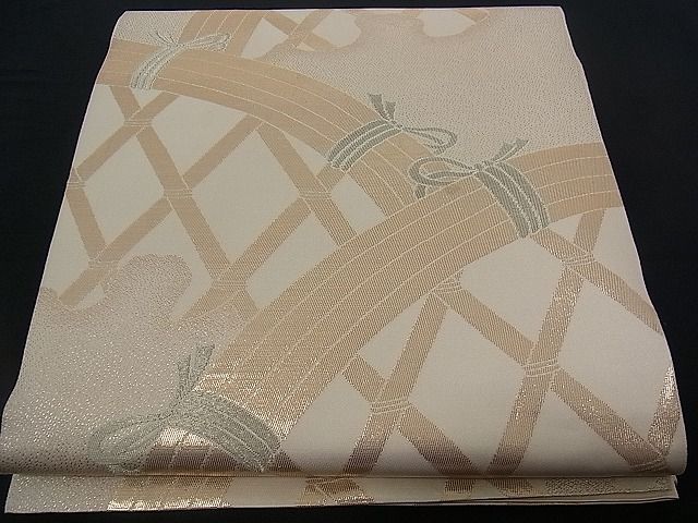 平和屋着物■六通柄本袋帯 籬文 金糸 逸品 dy4766