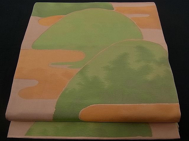 平和屋着物■六通柄本袋帯 エ霞遠山文 逸品 dy4781