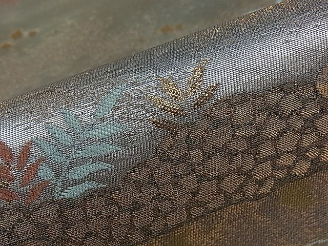 平和屋着物■六通柄袋帯 みかげ錦 露芝文 金銀糸 逸品 dy5900