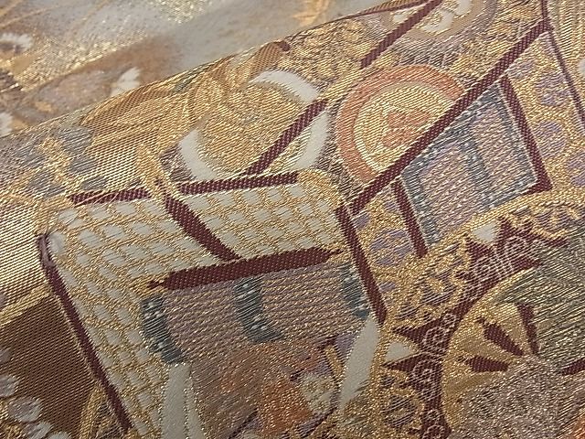 平和屋着物■六通柄袋帯 御車花宴 金糸 逸品 dy5919