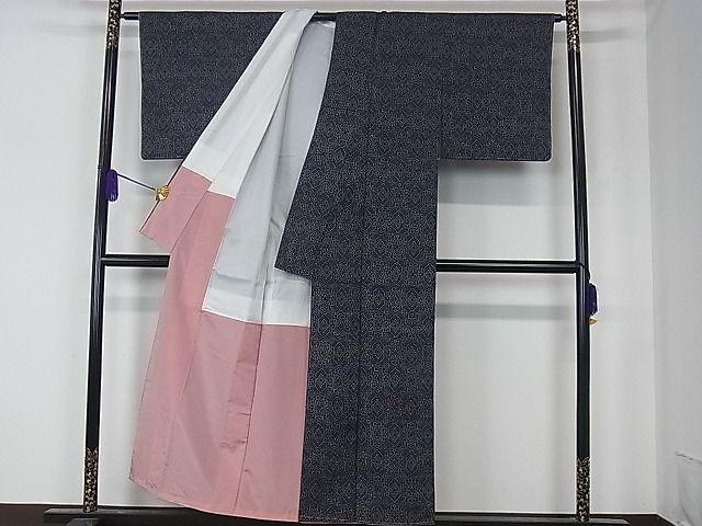 平和屋着物■上質な紬 亀甲吉祥文 逸品 dy5982