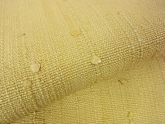 平和屋本店■極上 浦野理一 経節紬 つけ帯 苅安色 逸品 DZAA0330kh4 - 平和屋