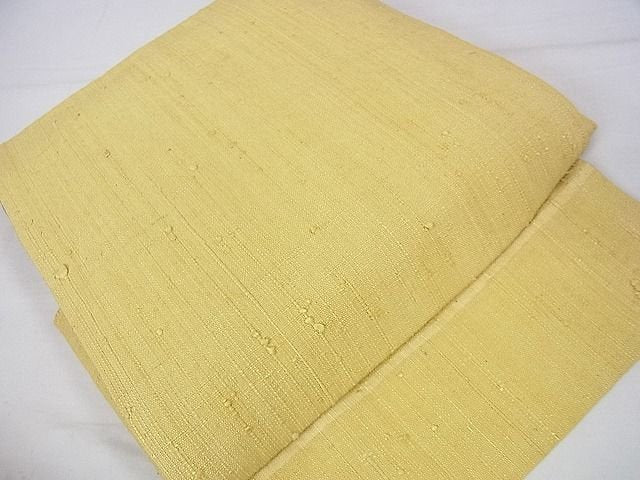 平和屋本店■極上 浦野理一 経節紬 つけ帯 苅安色 逸品 DZAA0330kh4 - 平和屋