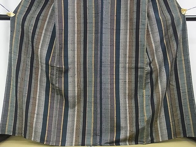 平和屋本店■極上 伊兵衛織 工芸手織 単衣 間道 たとう紙付き 逸品 DZAA0493kh4 - 平和屋