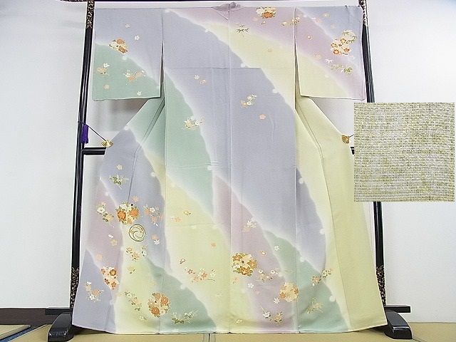 平和屋本店■極上 創業460年・千總 訪問着 駒刺繍 花丸文 暈し染め 金彩 松坂屋扱い 逸品 DZAA0577kh5