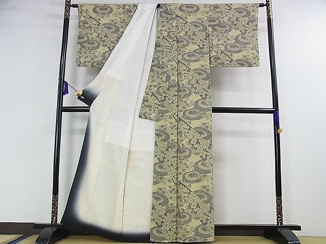 平和屋本店■極上 人間国宝 小宮康孝 江戸小紋 番傘 舞桜 鮫小紋柄 三越扱い 逸品 DZAA0581kh4 - 平和屋