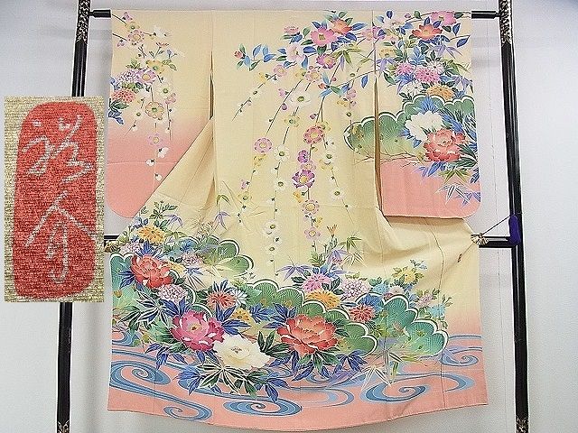 平和屋本店■極上 七五三 女の子 7歳 祝着 友禅 作家物 吉祥花文 逸品 DZAA0632kh5