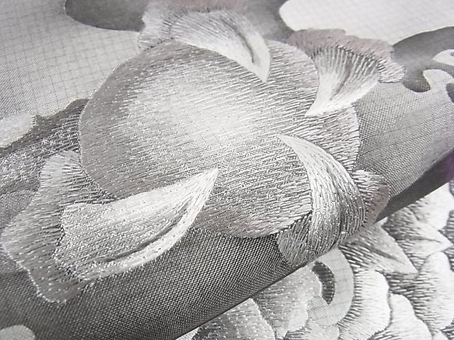 平和屋本店■極上 本場縞大島紬 白大島 訪問着 手刺繍 龍 逸品 未使用 DZAA0715kh4 - 平和屋