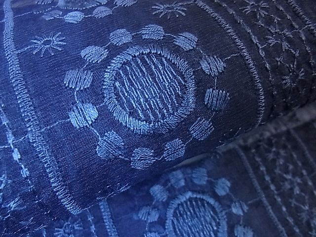 平和屋本店■極上 シルクオーガンジー 長羽織 スリーシーズン春夏秋 塵除け 黄金繭糸 刺繍 レース 花間道 反端付き 逸品未使用 DZAA0731kh4 - 平和屋