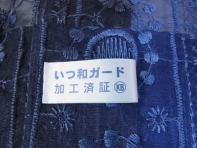 平和屋本店■極上 シルクオーガンジー 長羽織 スリーシーズン春夏秋 塵除け 黄金繭糸 刺繍 レース 花間道 反端付き 逸品未使用 DZAA0731kh4 - 平和屋
