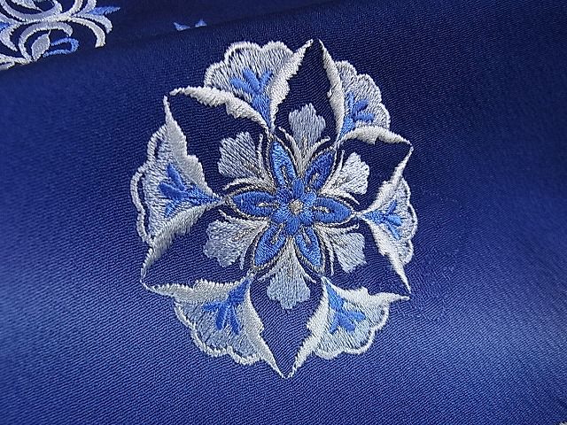 平和屋本店■極上 山口美術織物 皇室 伊勢神宮御用 西陣織 訪問着 刺繍 正倉院花文 留紺色地 暈し染め 未使用 DZAA0733kh4 - 平和屋