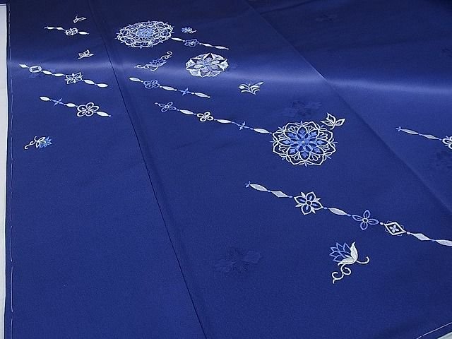 平和屋本店■極上 山口美術織物 皇室 伊勢神宮御用 西陣織 訪問着 刺繍 正倉院花文 留紺色地 暈し染め 未使用 DZAA0733kh4 - 平和屋