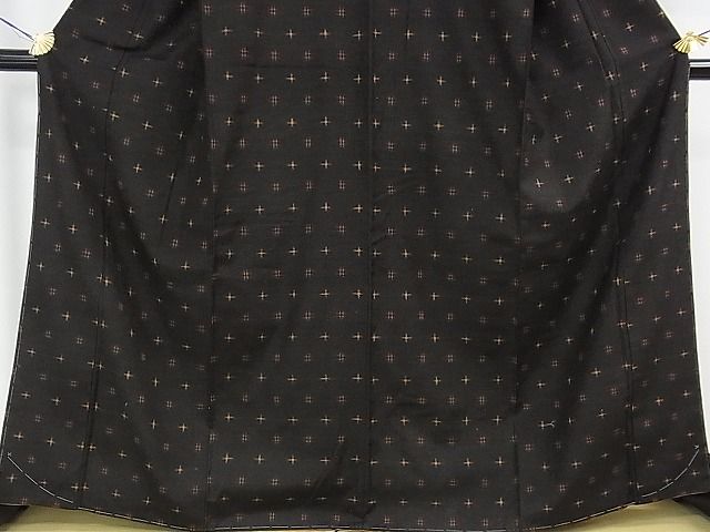 平和屋本店■極上 国指定重要無形文化財 本場久米島紬 与座トヨ作 手織 草木染 泥染 証紙付き 逸品 未使用 DZAA0739kh4 - 平和屋