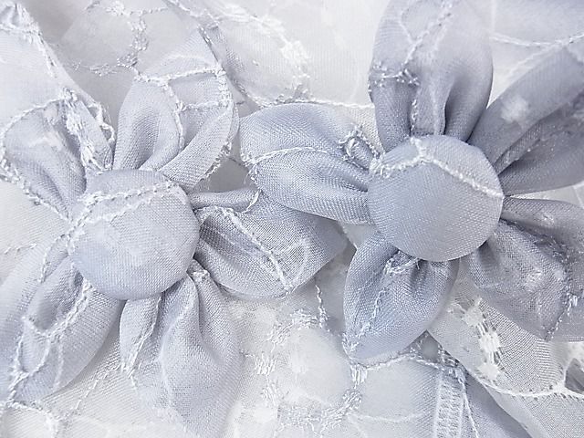 平和屋本店■極上 シルクオーガンジー 道中着 スリーシーズン 春夏秋 塵除け 刺繍 花繋ぎ 暈し染め 残布付き 逸品 未使用 DZAA0742kh4 - 平和屋