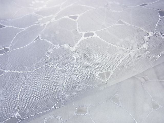 平和屋本店■極上 シルクオーガンジー 道中着 スリーシーズン 春夏秋 塵除け 刺繍 花繋ぎ 暈し染め 残布付き 逸品 未使用 DZAA0742kh4 - 平和屋