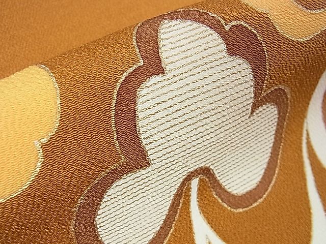 平和屋本店■極上 銀座 志ま亀 九寸名古屋帯 唐草文 金彩 鬼しぼ縮緬 逸品 未使用 DZAA0900kh4 - 平和屋