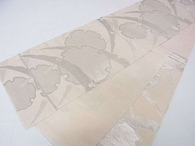 平和屋本店■極上 夏物 西陣 川島織物 六通柄 本袋帯 雪輪雪芝文 銀糸 逸品 未使用 DZAA0908kh4 - 平和屋