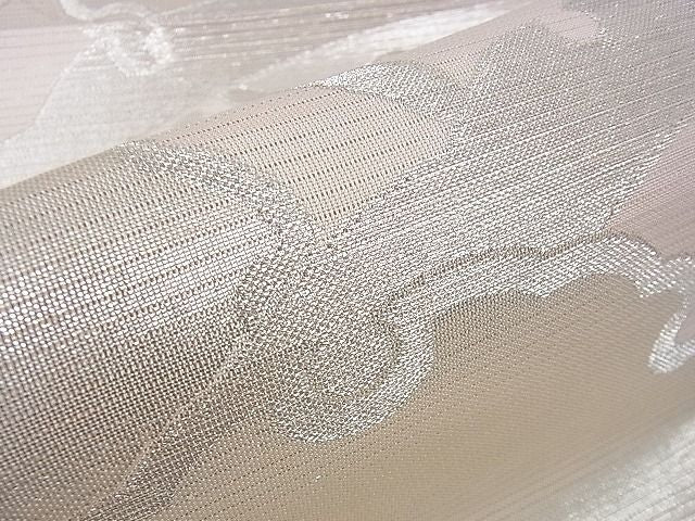 平和屋本店■極上 夏物 西陣 川島織物 六通柄 本袋帯 雪輪雪芝文 銀糸 逸品 未使用 DZAA0908kh4 - 平和屋