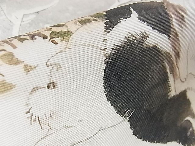 平和屋本店■極上 太鼓柄京袋帯 長沢芦雪 狗児図 手描き 逸品 DZAA0928kh4 - 平和屋