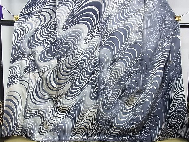 平和屋本店■極上 金彩友禅 卓越技能者・名工・和田光正 訪問着 流水文 暈し染め 銀彩 逸品 DZAA0947kh4 - 平和屋