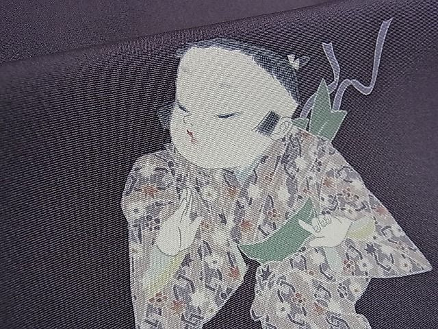 平和屋本店■極上 二代目・由水十久 本加賀友禅 訪問着 野あそび 紫苑色地 逸品 未使用 DZAA0961kh4 - 平和屋