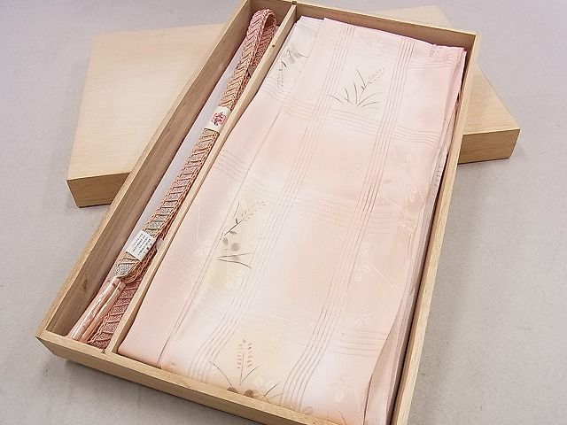 平和屋本店■夏物 和装小物 帯締め・帯揚げセット 縦絽 格子草花文 くみひも 逸品 未使用 DZAA10181kh4 - 平和屋
