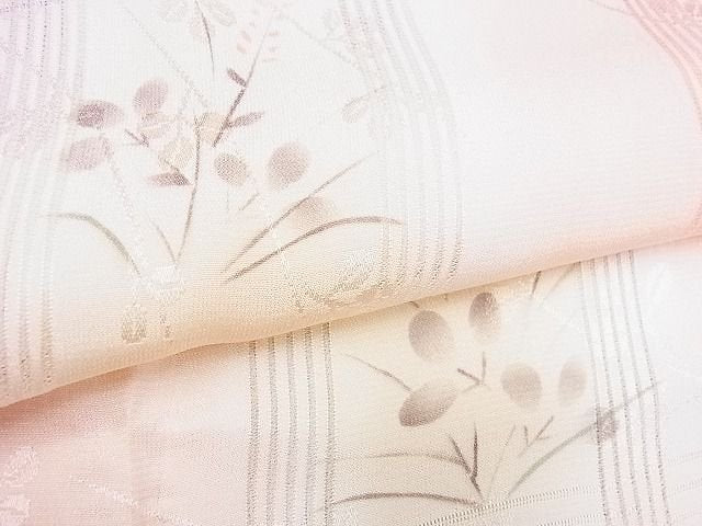 平和屋本店■夏物 和装小物 帯締め・帯揚げセット 縦絽 格子草花文 くみひも 逸品 未使用 DZAA10181kh4 - 平和屋