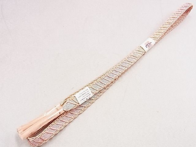 平和屋本店■夏物 和装小物 帯締め・帯揚げセット 縦絽 格子草花文 くみひも 逸品 未使用 DZAA10181kh4 - 平和屋