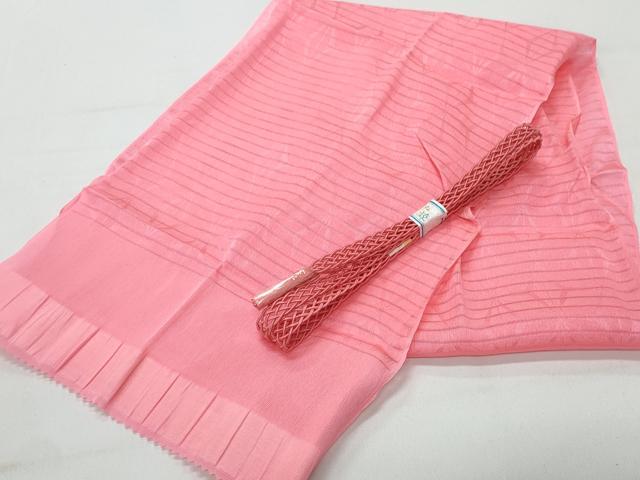 平和屋本店*夏物 和装小物 帯締め・帯揚げセット 絽 麻の葉地紋 逸品 未使用 DZAA10265kh4
