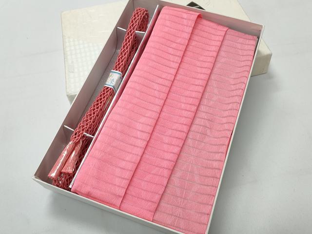 平和屋本店*夏物 和装小物 帯締め・帯揚げセット 絽 麻の葉地紋 逸品 未使用 DZAA10265kh4