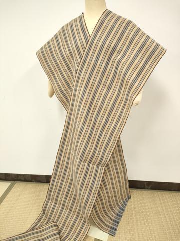 平和屋本店■超希少 国指定無形文化財 丹波布 反物 着尺 縞 逸品 未使用 DZAA10327kh5