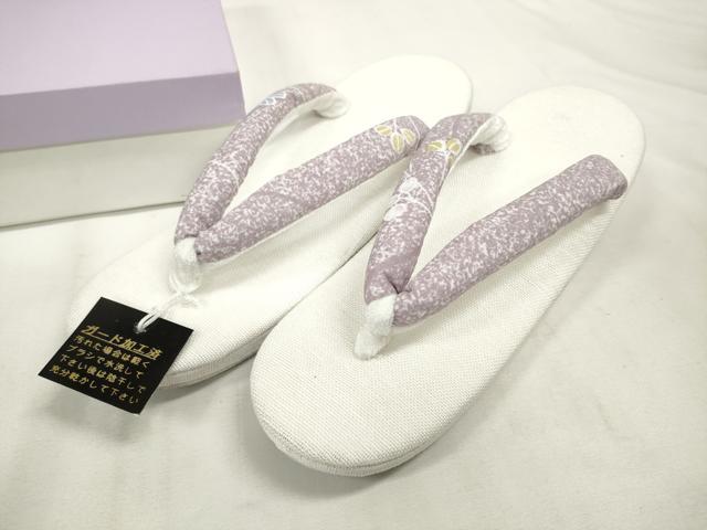 平和屋本店■和装小物 亜麻草履 スリーシーズン 春夏秋 萩文 麻 逸品 未使用 DZAA10336kh5