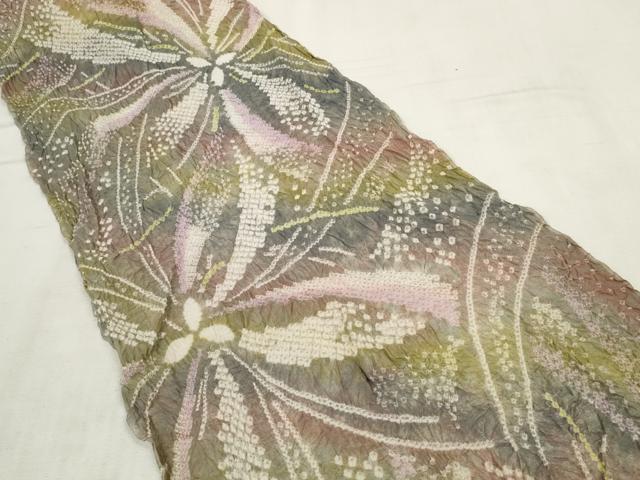 平和屋本店■夏物 浴衣 有松鳴海絞り 反物 着尺 花繋ぎ 湯のし前 綿 逸品 未使用 DZAA11279kh5