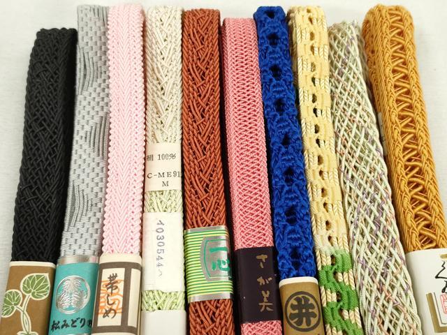 平和屋本店■夏物 和装小物 帯締め10本 逸品 未使用 DZAA10358kh5