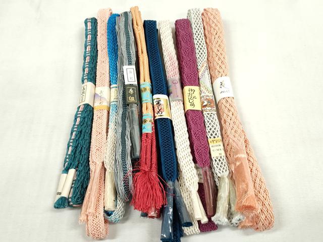 平和屋本店■夏物 和装小物 帯締め10本 逸品 未使用 DZAA10360kh5