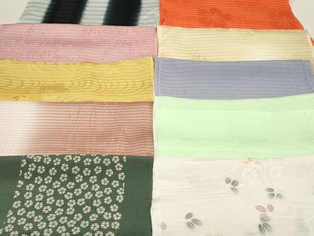 平和屋本店■夏物 和装小物 帯揚げ10枚 逸品 未使用 DZAA10429kh5
