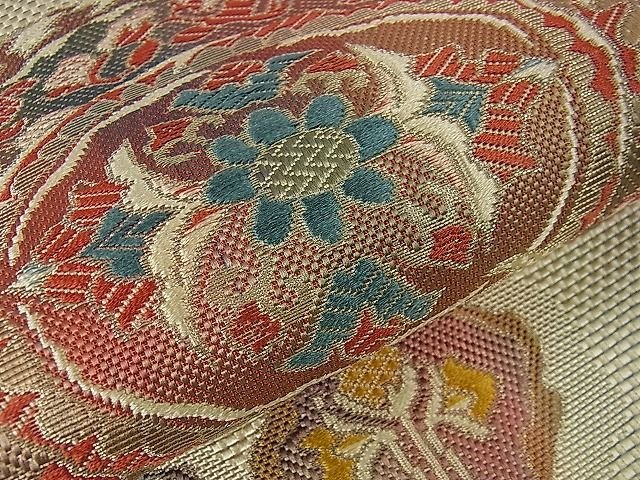 平和屋本店■極上 撫松庵 青々庵 八寸名古屋帯 博多織 花丸文 金糸 たとう紙付き 逸品 DZAA1063kh4 - 平和屋