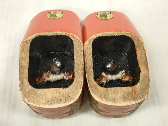 平和屋本店●和装小物 ぽっくり下駄 こっぽり・おこぼ下駄 畳表 金蒔絵 飛鶴松文 逸品 DZAA10976kh5