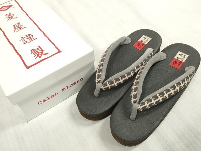 平和屋本店●和装小物 菱屋 Calen Blosso カレンブロッソ カフェ草履 Мサイズ 逸品 未使用 DZAA10993kh5