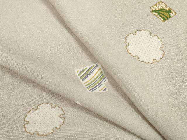 平和屋本店●小紋 反物 着尺 雪輪舞色紙文 逸品 未使用 DZAA11105kh5