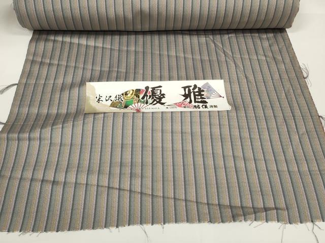 平和屋本店■極上 お召 反物 着尺 キングサイズ 米沢織 まるまなこ柄 東匠 猪俣謹製 証紙付き 逸品 未使用 DZAA11121kh5