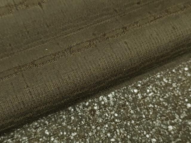 平和屋本店●極上 紬 反物 着尺 吉野織 吹雪模様 媚茶色 逸品 未使用 DZAA11128kh5