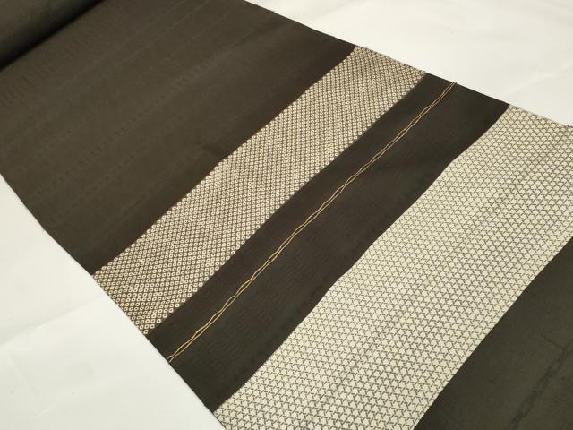 平和屋本店■極上 紬 反物 着尺 めがね織 金彩 八掛付き 逸品 未使用 DZAA11131kh5